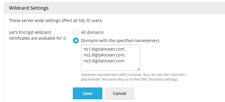 image wildcard nameservers