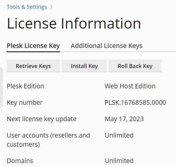 license information