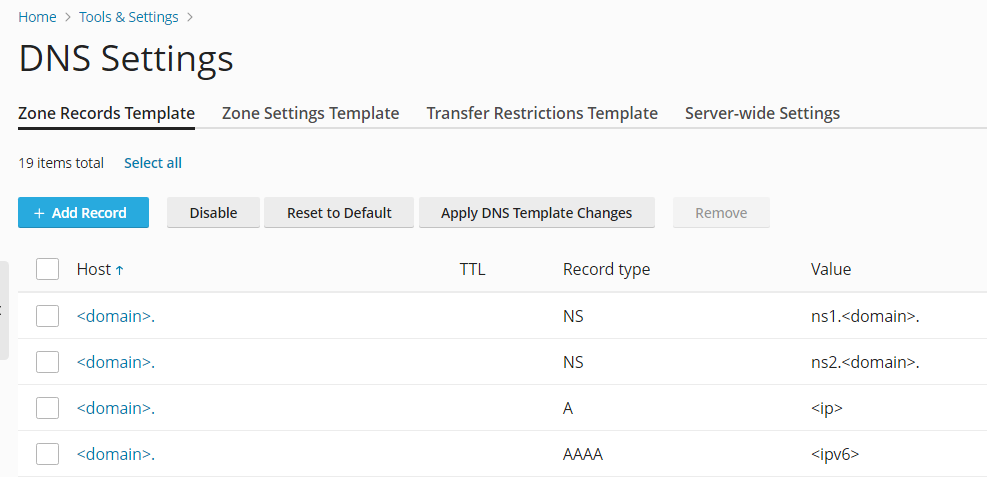 image zone records template